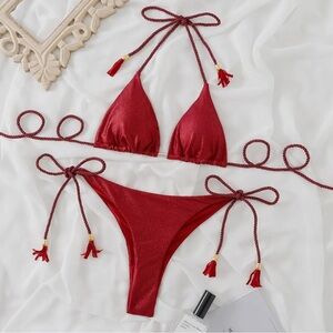 Chic Crimson Bikini Set